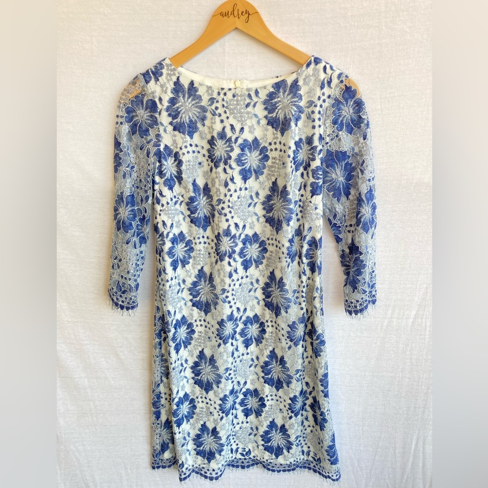 Womens 3/4 Length Sleeve Lace Dress Size 6